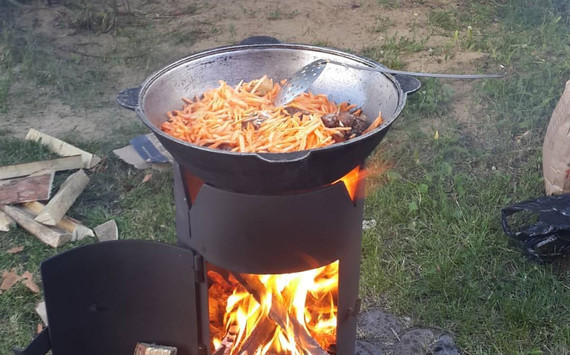 Печка с казаном